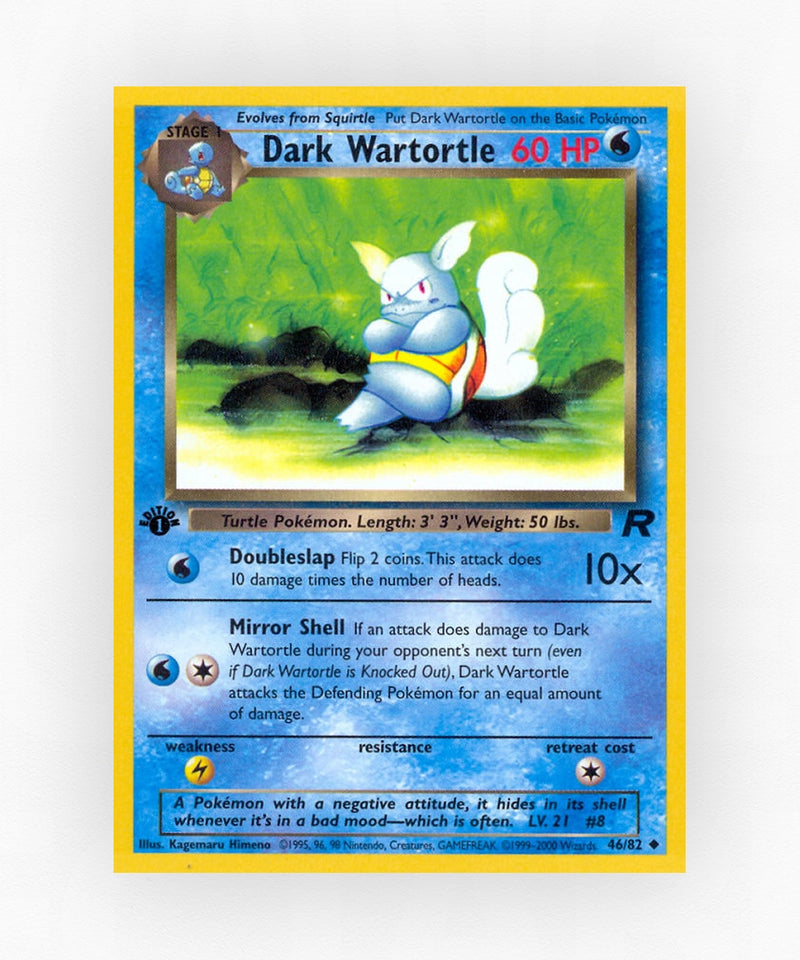 Dark Wartortle - Team Rocket 46/82 (1st Edition Non-Holo)