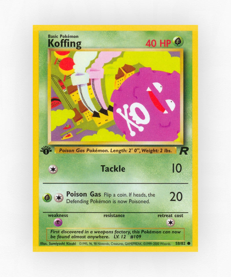 Koffing - Team Rocket 58/82 (1st Edition Non-Holo)