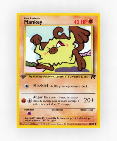 Mankey - Team Rocket 61/82 (1st Edition Non-Holo)