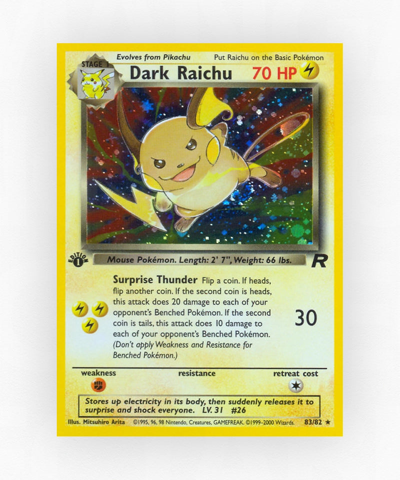 Dark Raichu - Team Rocket 83/82 (Unlimited Holo)