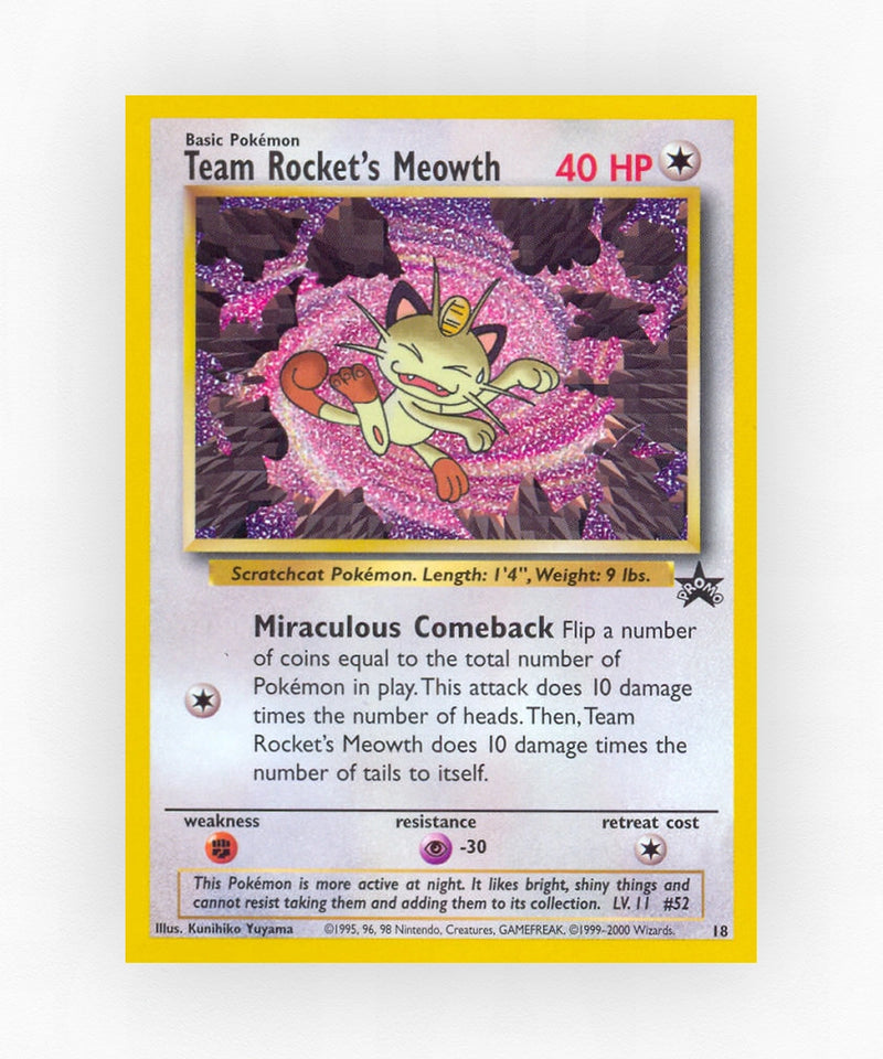 Team Rocket's Meowth - Wizards Black Star Promos 18 (Non-Holo)