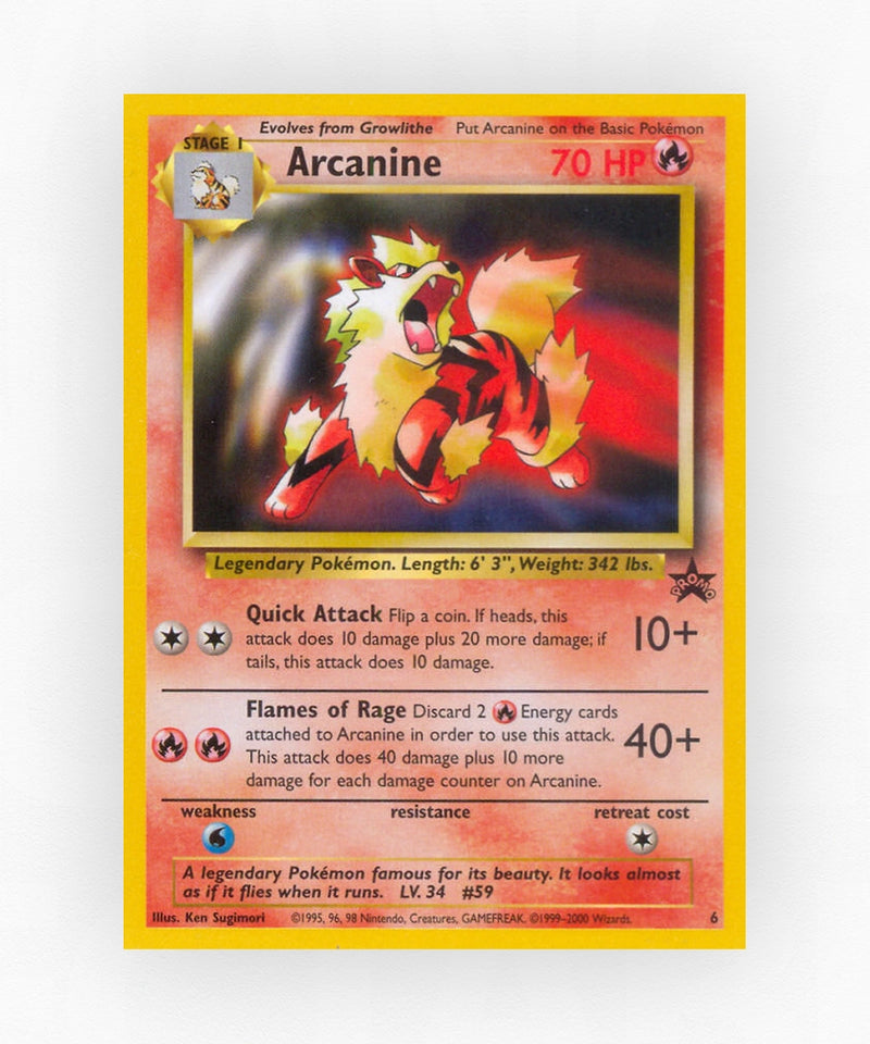 Arcanine - Wizards Black Star Promos 6 (Non-Holo)