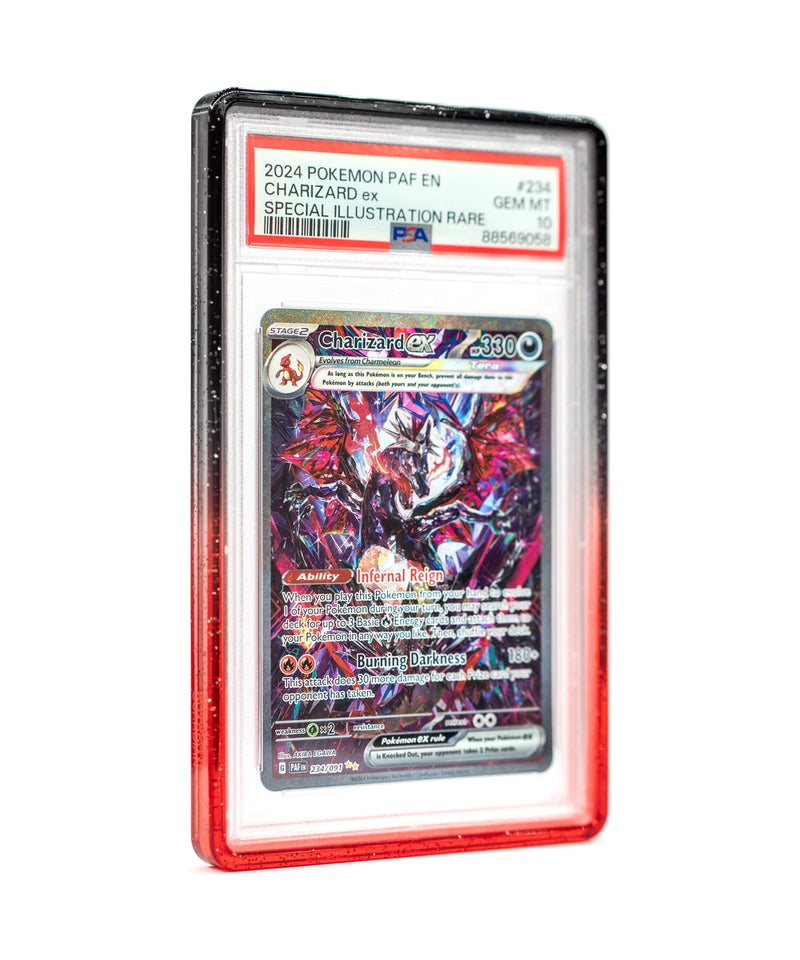 Cardboard Guardian Vanta Case - Gradient Series (PSA) - Crimson Moon - angled