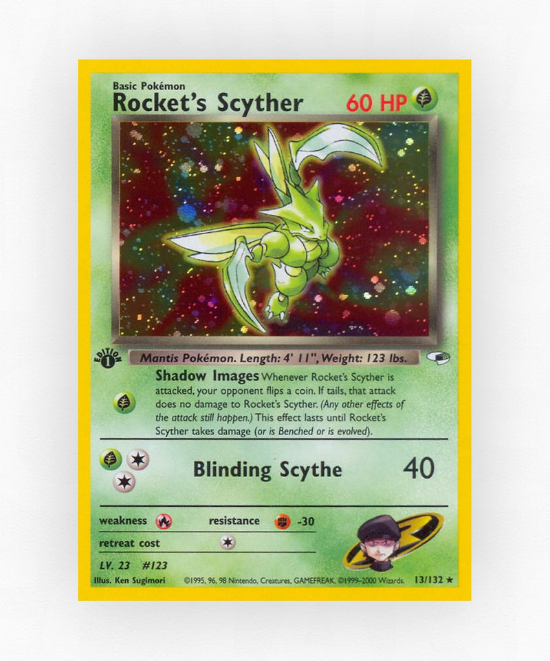 Rocket's Scyther - Gym Heroes 13/132 (1st Edition Holo)