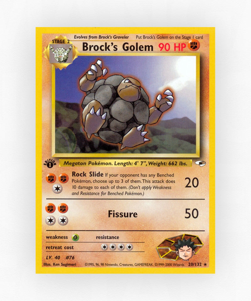 Brock's Golem - Gym Heroes 20/132 (1st Edition Non-Holo)