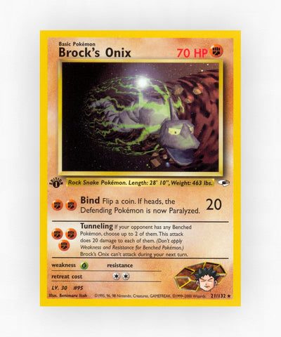 Brock's Onix - Gym Heroes 21/132 (1st Edition Non-Holo)