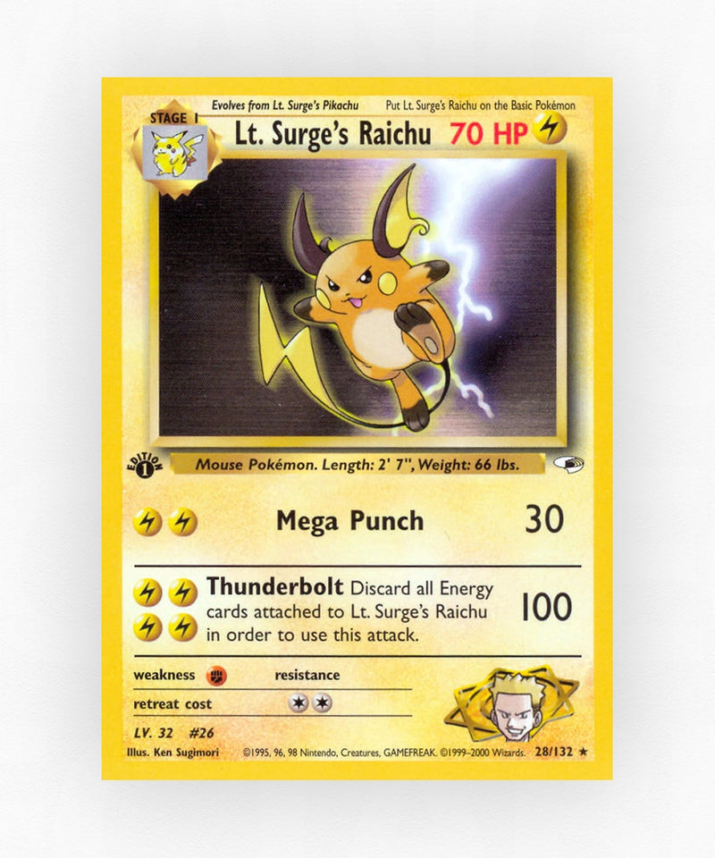 Lt. Surge's Raichu - Gym Heroes 28/132 (Unlimited Non-Holo)