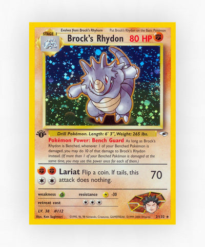 Brock's Rhydon - Gym Heroes 2/132 (1st Edition Holo)