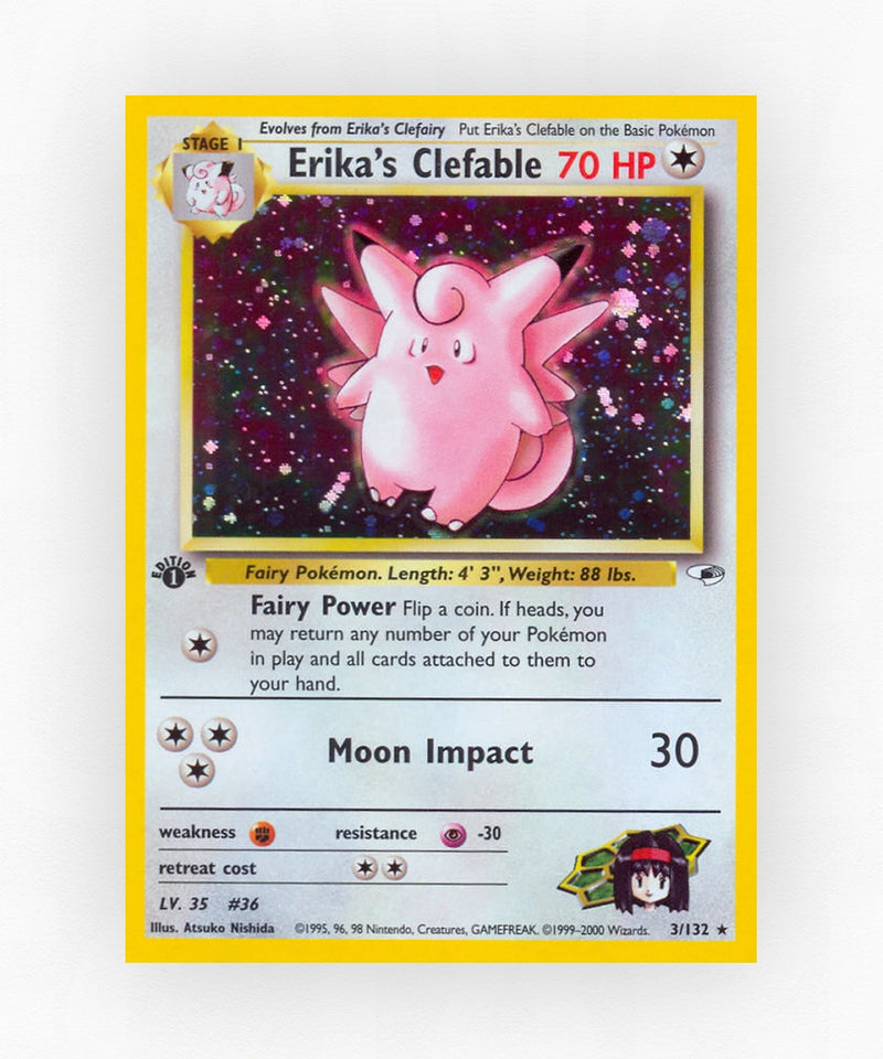 Erika's Clefable - Gym Heroes 3/132 (1st Edition Holo)
