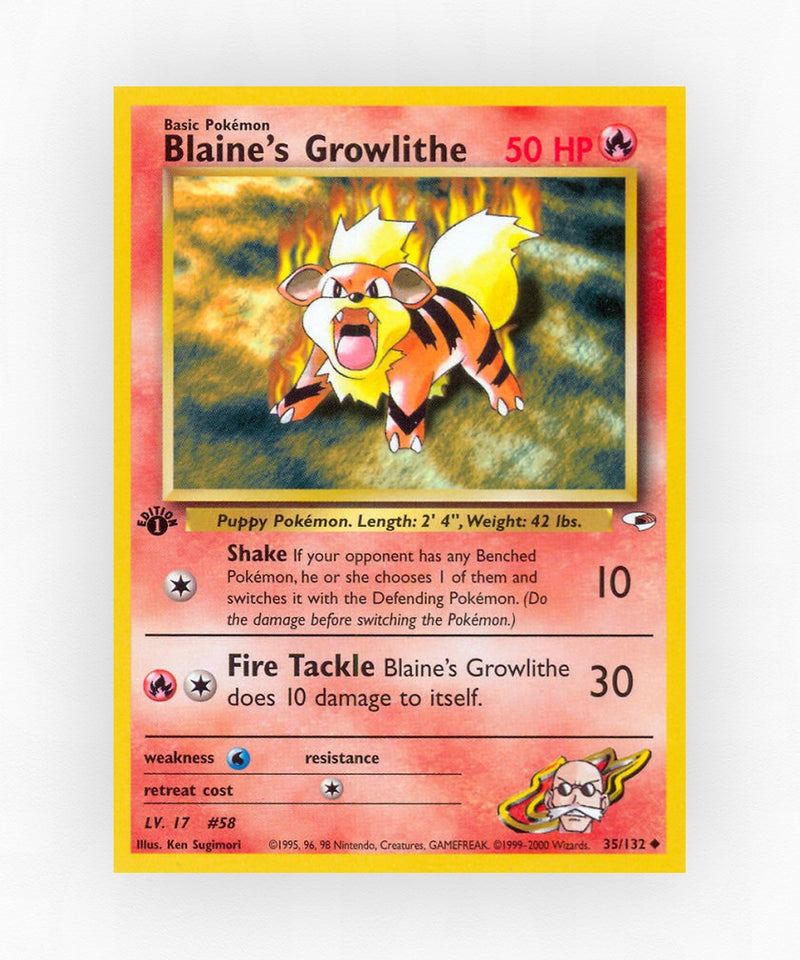 Blaine's Growlithe - Gym Heroes 35/132 (Unlimited Non-Holo)