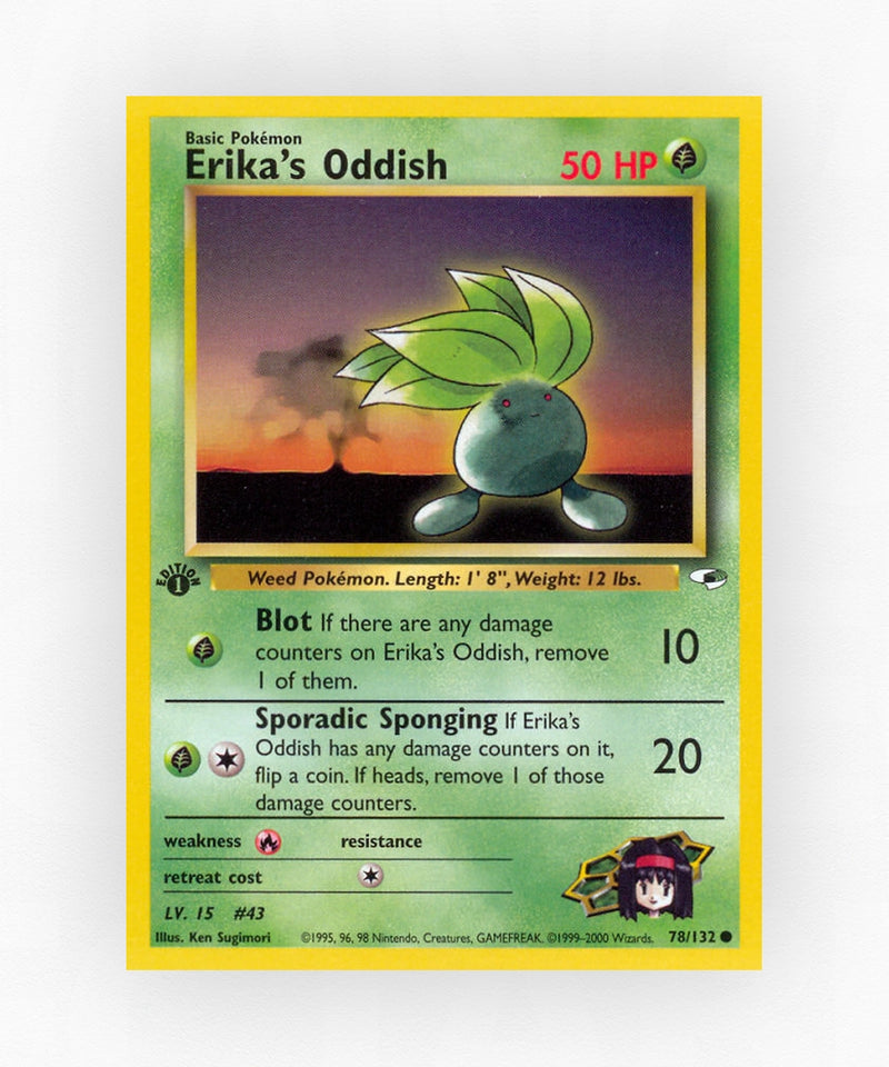 Erika's Oddish - Gym Heroes 78/132 (1st Edition Non-Holo)