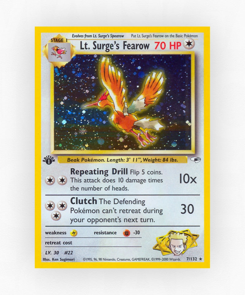 Lt. Surge's Fearow - Gym Heroes 7/132 (Unlimited Holo)