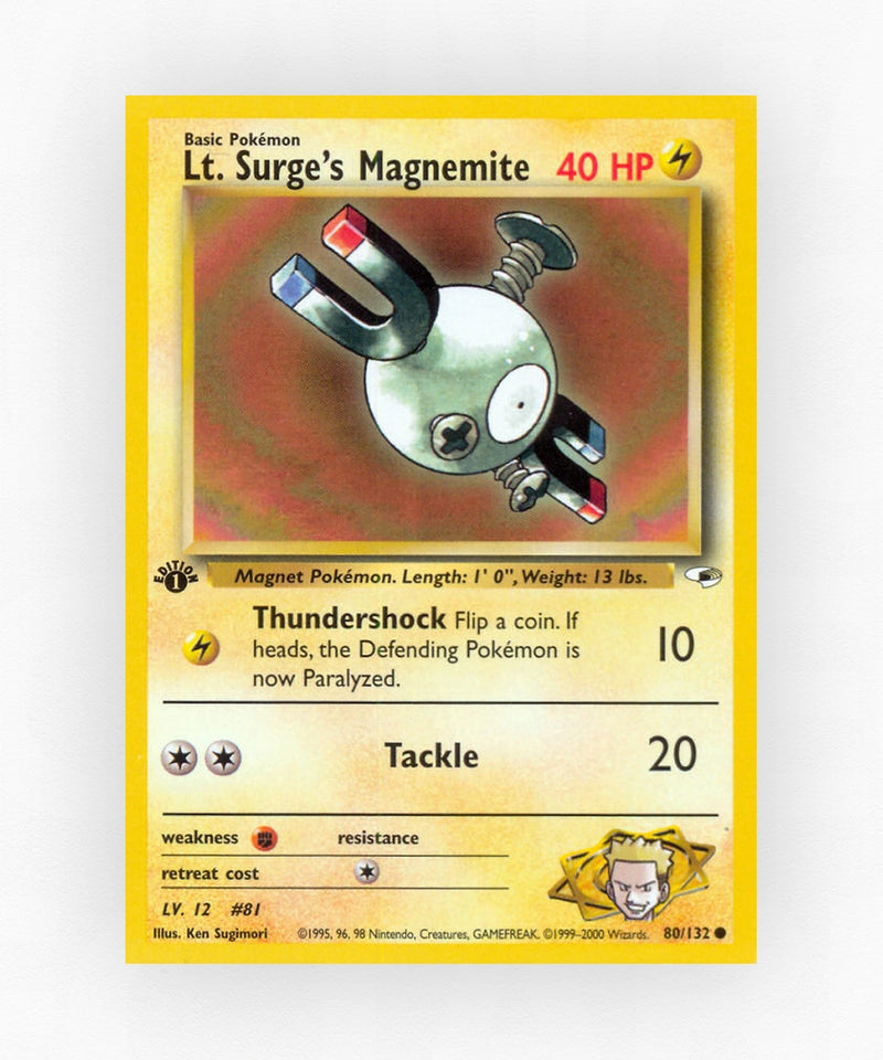 Lt. Surge's Magnemite - Gym Heroes 80/132 (1st Edition Non-Holo)