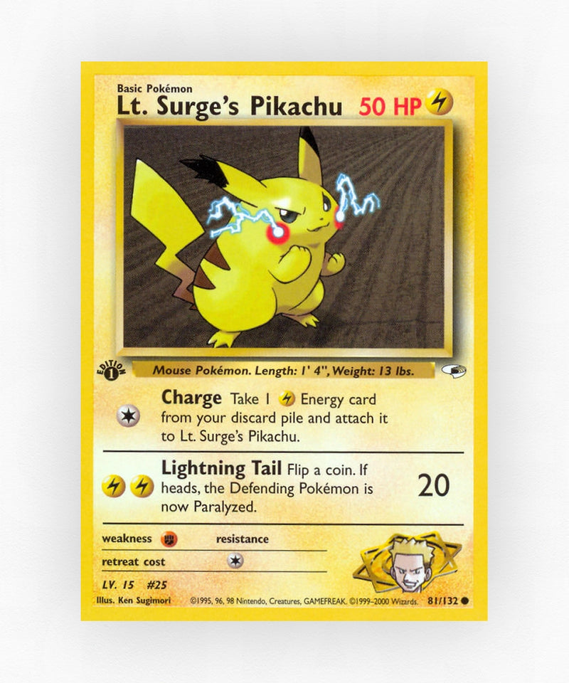 Lt. Surge's Pikachu - Gym Heroes 81/132 (Unlimited Non-Holo)