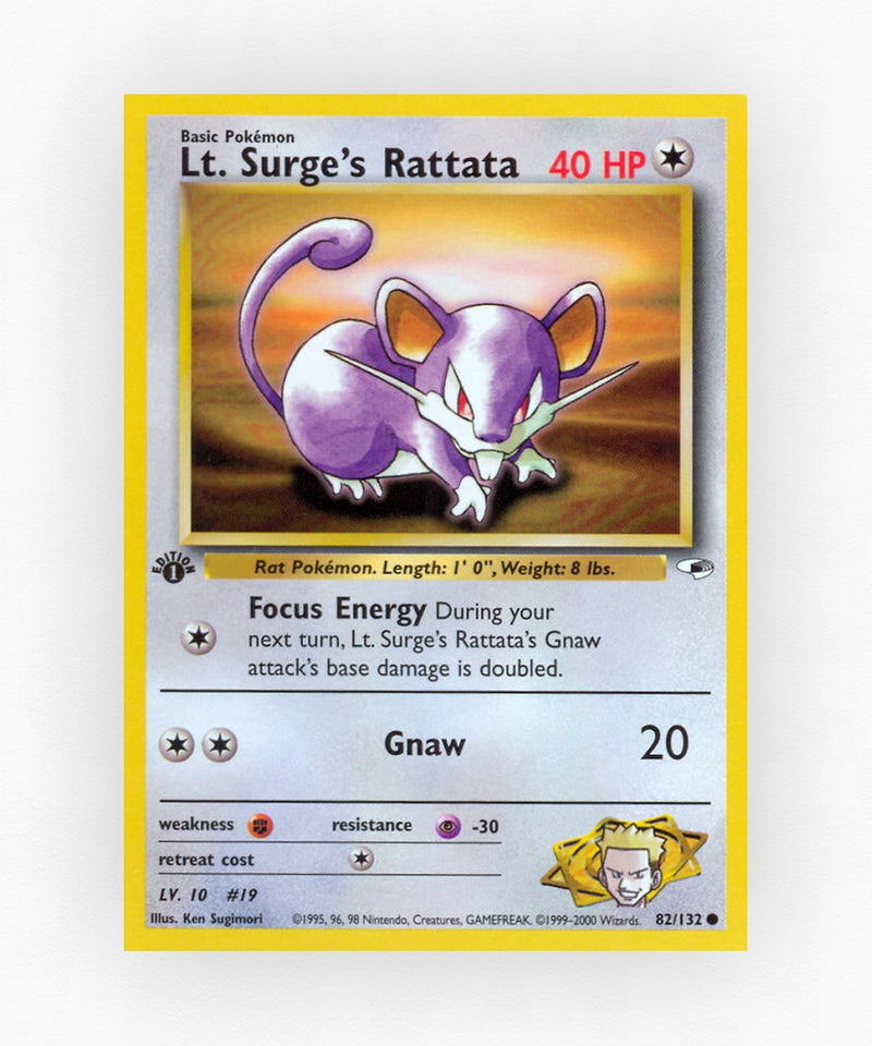 Lt. Surge's Rattata - Gym Heroes 82/132 (Unlimited Non-Holo)
