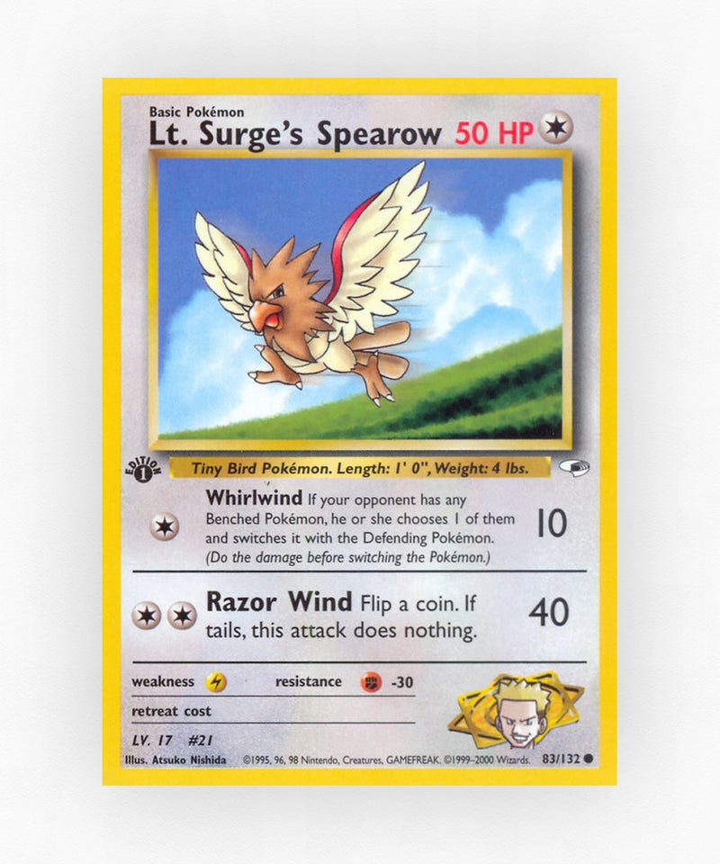 Lt. Surge's Spearow - Gym Heroes 83/132 (Unlimited Non-Holo)