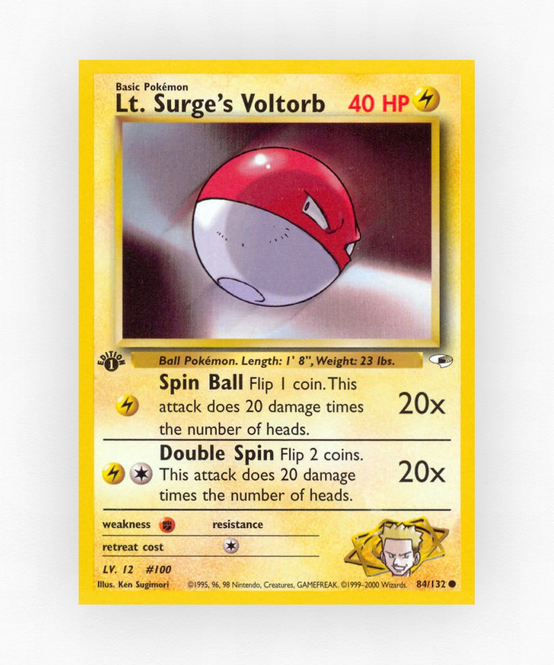 Lt. Surge's Voltorb - Gym Heroes 84/132 (1st Edition Non-Holo)