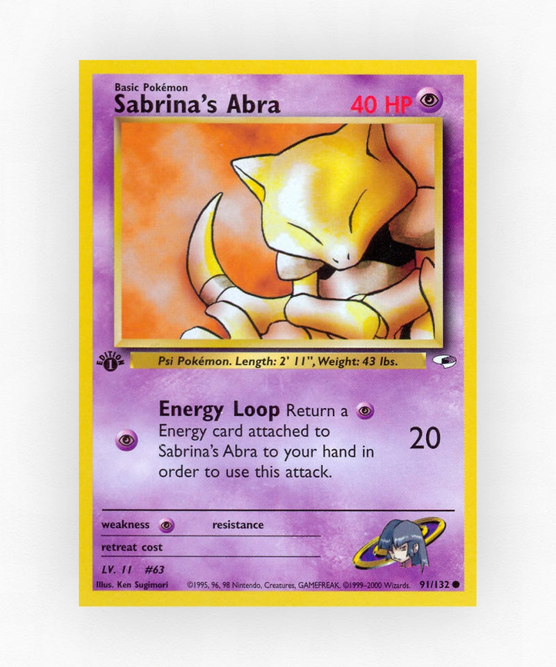 Sabrina's Abra - Gym Heroes 91/132 (1st Edition Non-Holo)