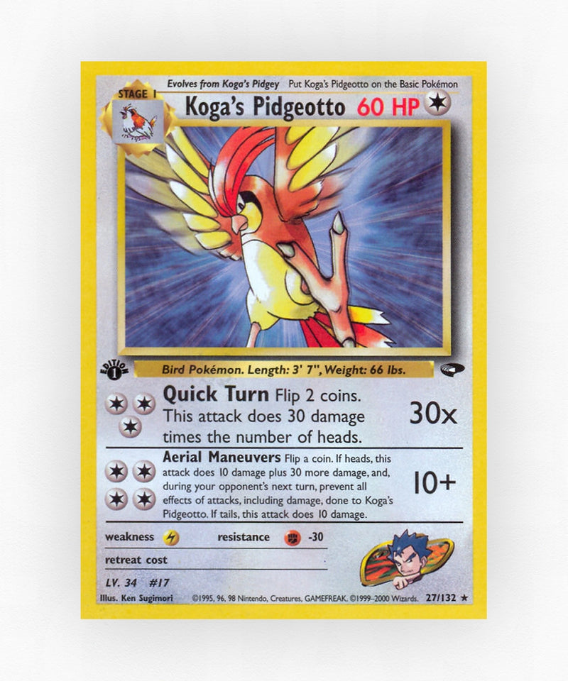 Koga's Pidgeotto - Gym Challenge 27/132 (1st Edition Non-Holo)