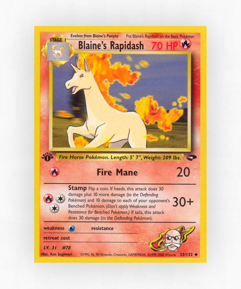 Blaine's Rapidash - Gym Challenge 33/132 (1st Edition Non-Holo)