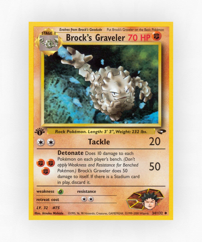 Brock's Graveler - Gym Challenge 34/132 (1st Edition Non-Holo)