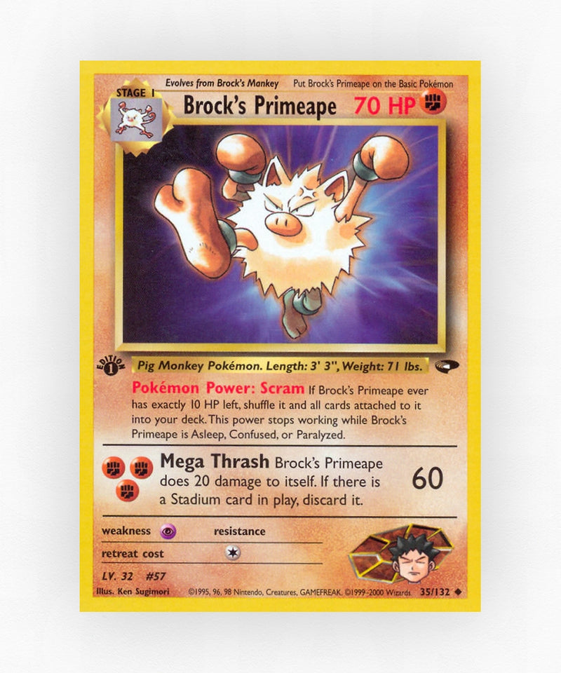 Brock's Primeape - Gym Challenge 35/132 (1st Edition Non-Holo)
