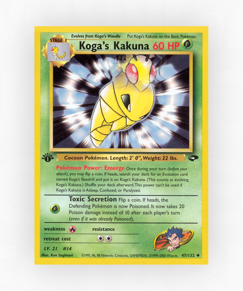 Koga's Kakuna - Gym Challenge 47/132 (1st Edition Non-Holo)