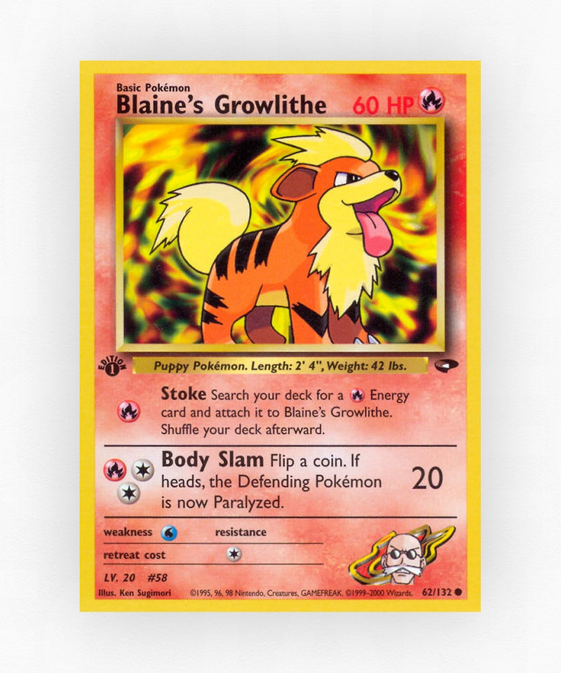Blaine's Growlithe - Gym Challenge 62/132 (1st Edition Non-Holo)