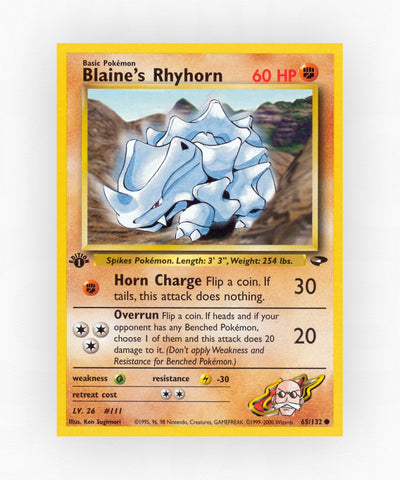 Blaine's Rhyhorn - Gym Challenge 65/132 (1st Edition Non-Holo)