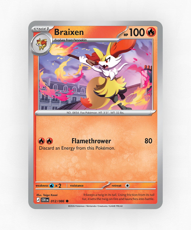 Braixen - Chaos Rising 12/86 (Reverse Holo)