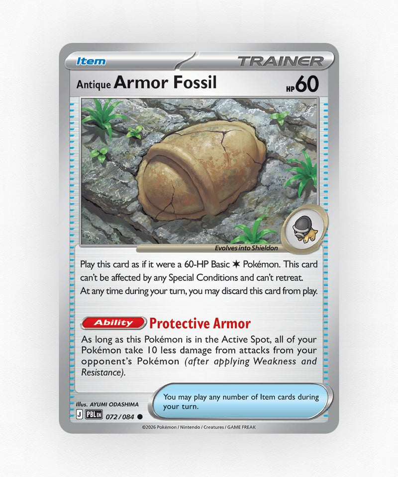Antique Armor Fossil - Pitch Black 072/084 (Reverse Holo)