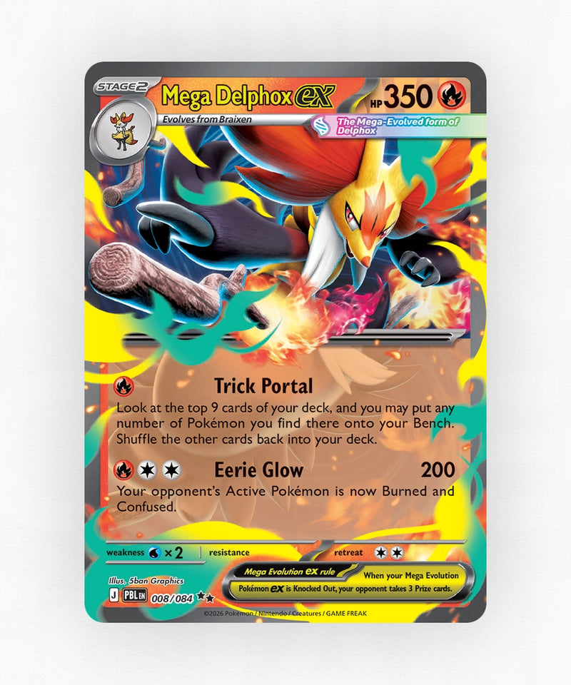 Mega Delphox ex - Pitch Black 008/084 (Holo)