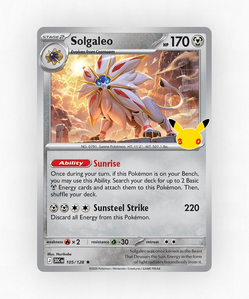 Solgaleo - 30th Celebration 105/128 (Holo)