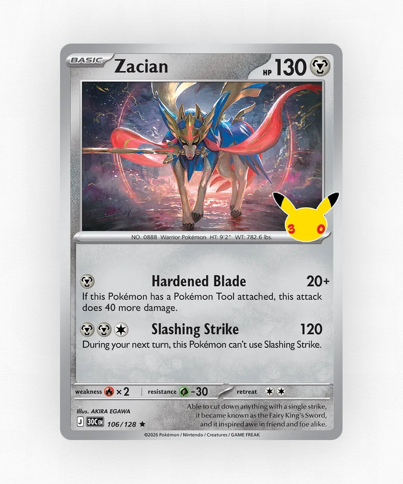 Zacian - 30th Celebration 106/128 (Holo)
