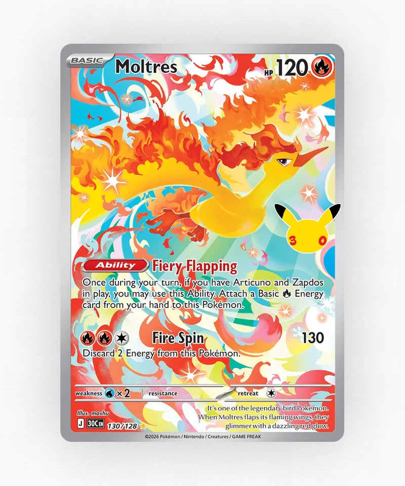 Moltres - 30th Celebration 130/128 (Holo)