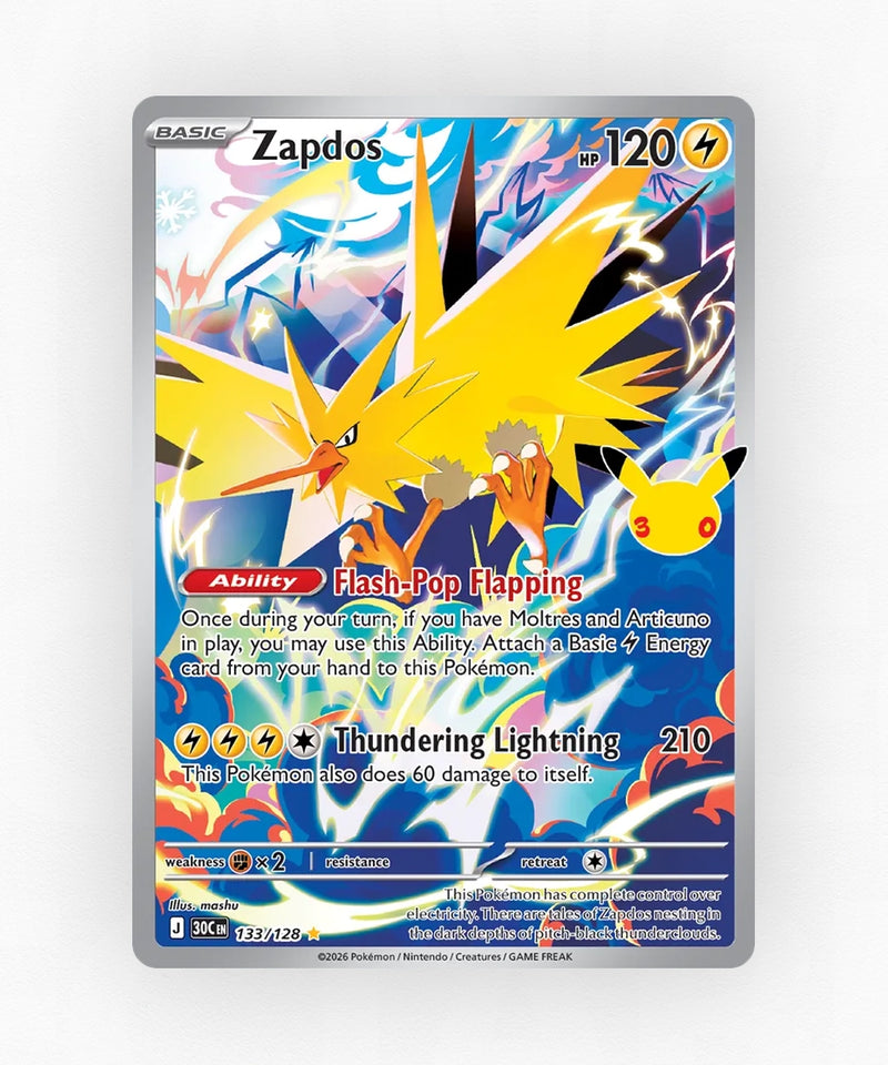 Zapdos - 30th Celebration 133/128 (Holo)
