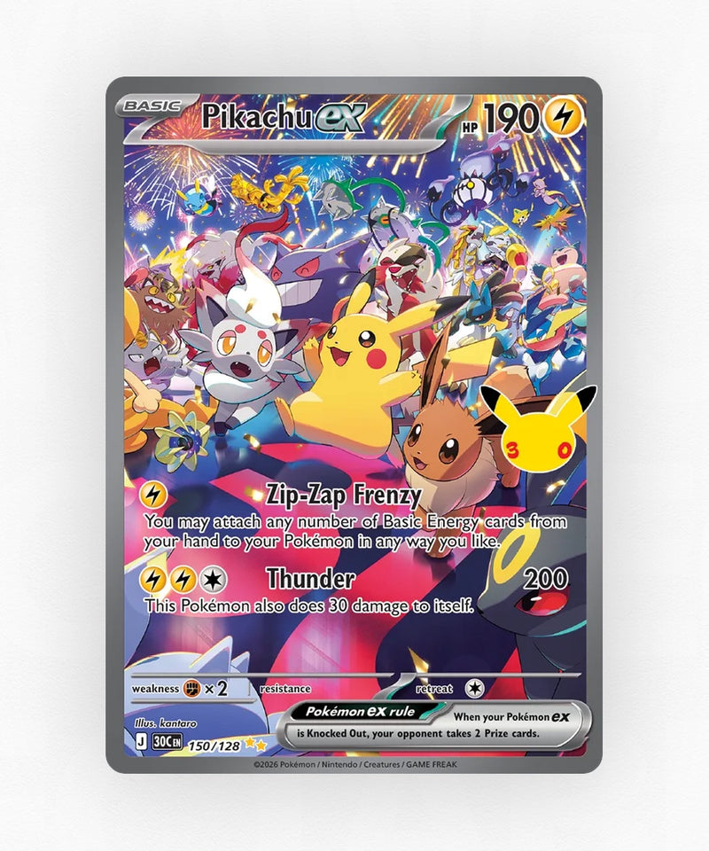Pikachu ex - 30th Celebration 150/128 (Holo)