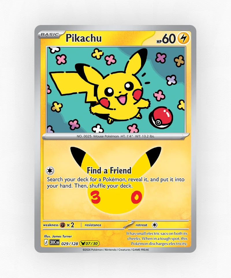 Pikachu - 30th Celebration 029/128 (Holo)
