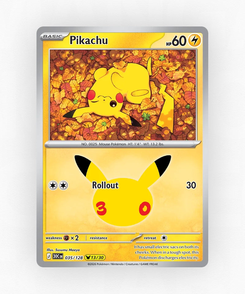 Pikachu - 30th Celebration 035/128 (Holo)