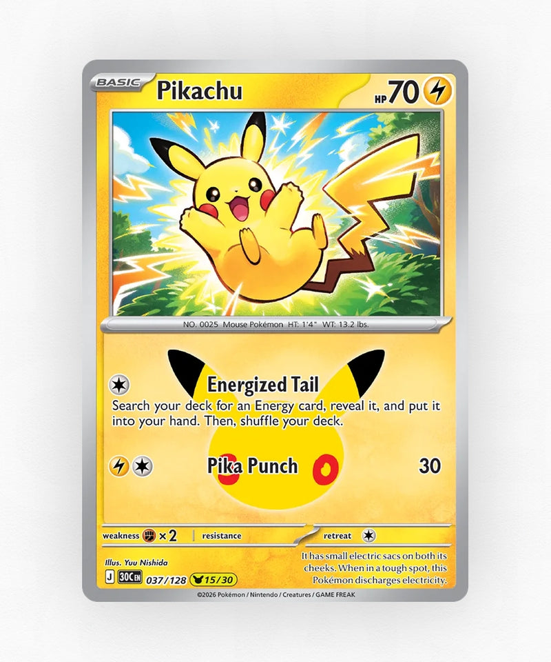 Pikachu - 30th Celebration 037/128 (Holo)