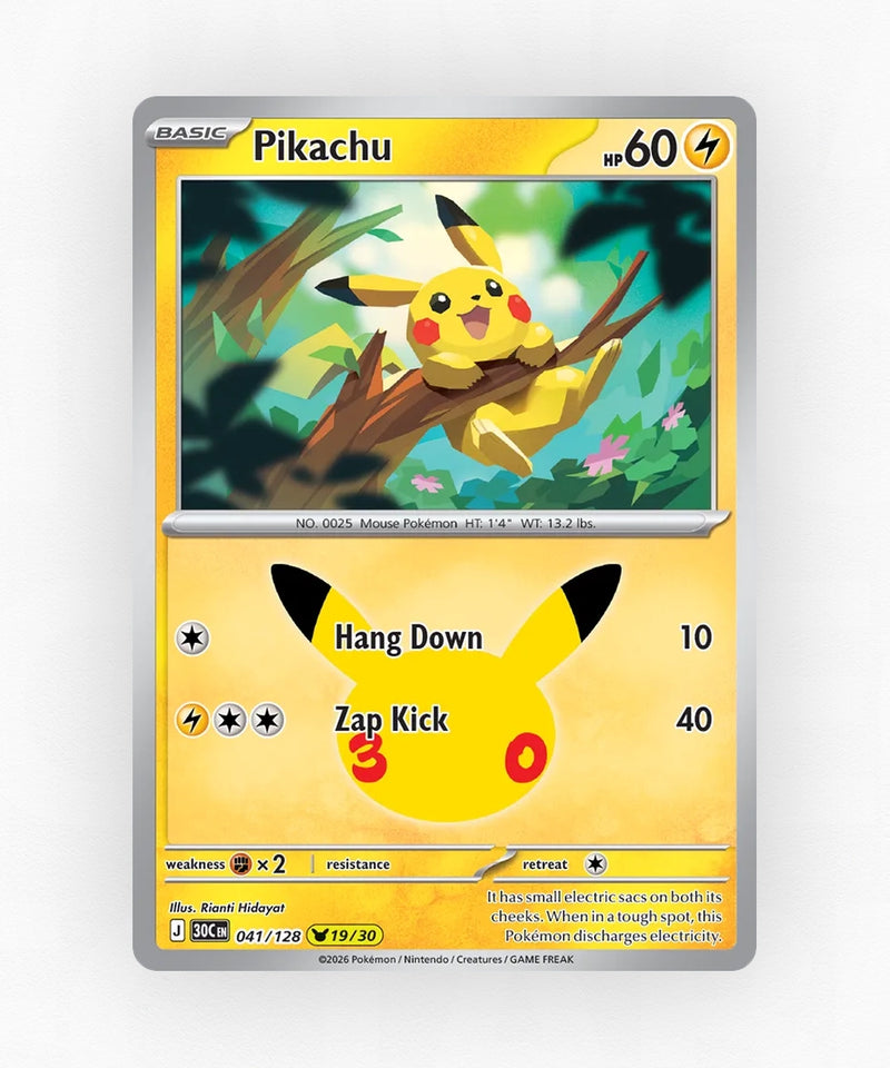 Pikachu - 30th Celebration 041/128 (Holo)