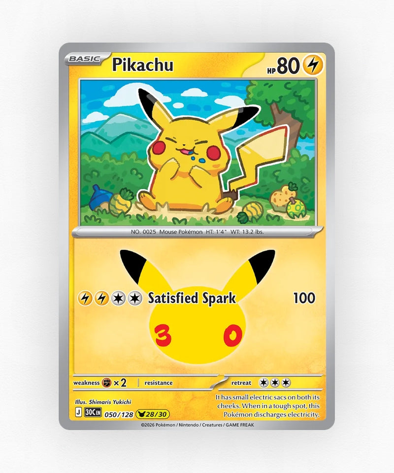 Pikachu - 30th Celebration 050/128 (Holo)