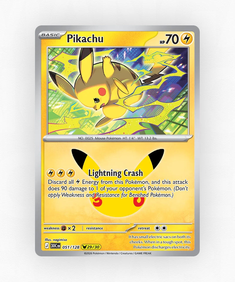 Pikachu - 30th Celebration 051/128 (Holo)