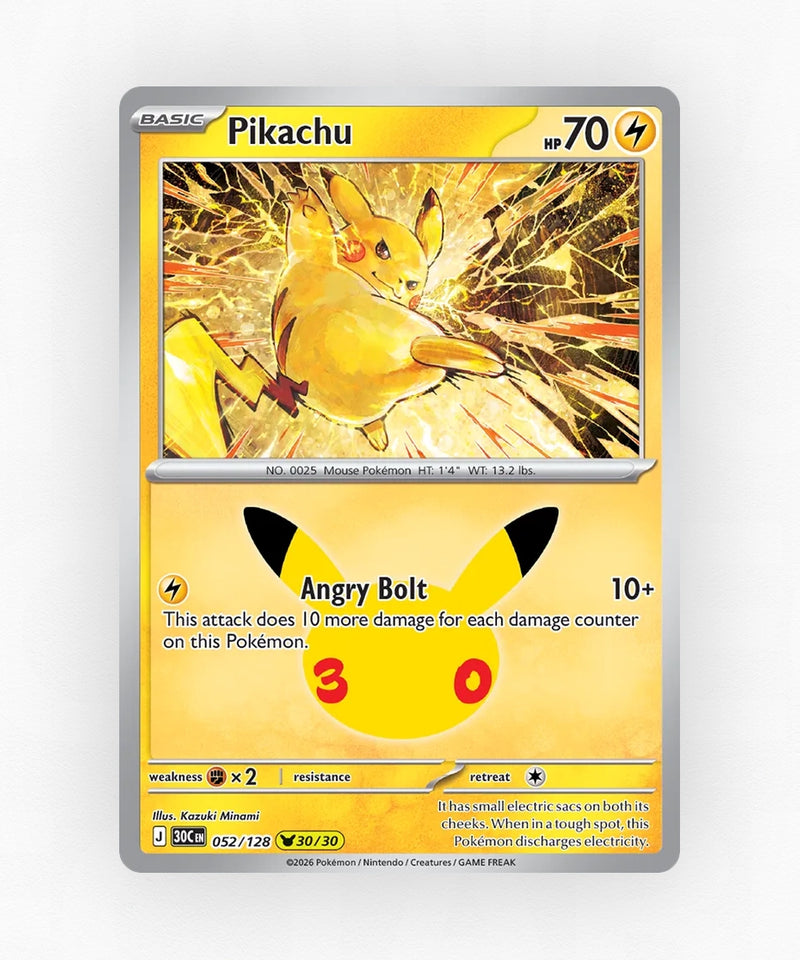 Pikachu - 30th Celebration 052/128 (Holo)