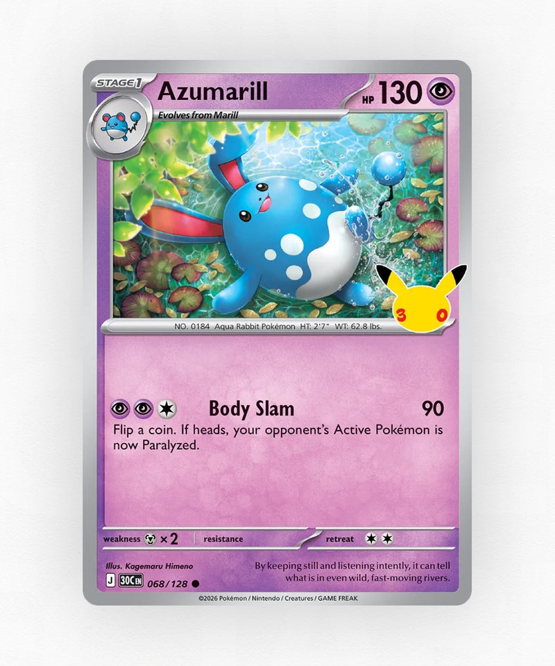Azumarill - 30th Celebration 068/128 (Holo)