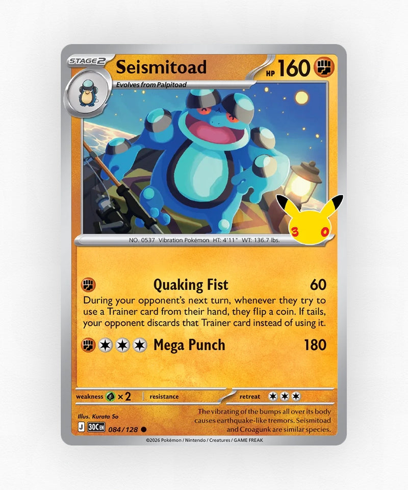 Seismitoad - 30th Celebration 084/128 (Holo)