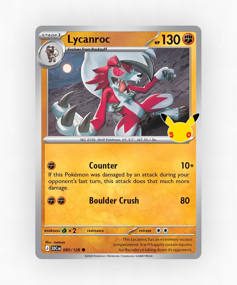 Lycanroc - 30th Celebration 085/128 (Holo)
