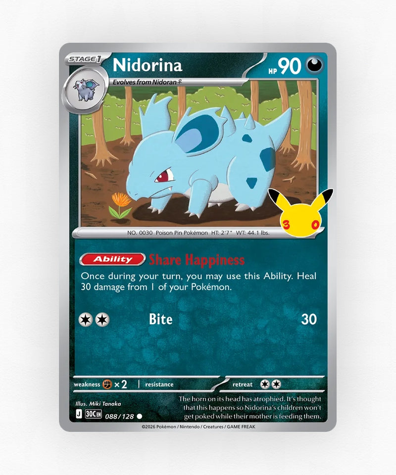 Nidorina - 30th Celebration 088/128 (Holo)