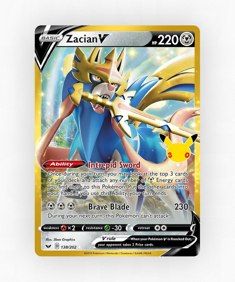 Zacian V - 30th Celebration: Classic Collection 138/202 (Holo)