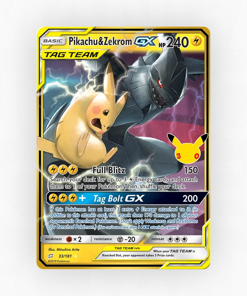 Pikachu & Zekrom-GX - 30th Celebration: Classic Collection 33/181 (Holo)